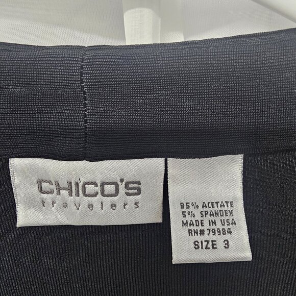 Chico's Travelers Black Cardigan Jacket Minimalist Goth Whimsigoth 3 (XL) - Picture 4 of 6